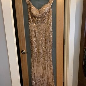 Gold sequin gown